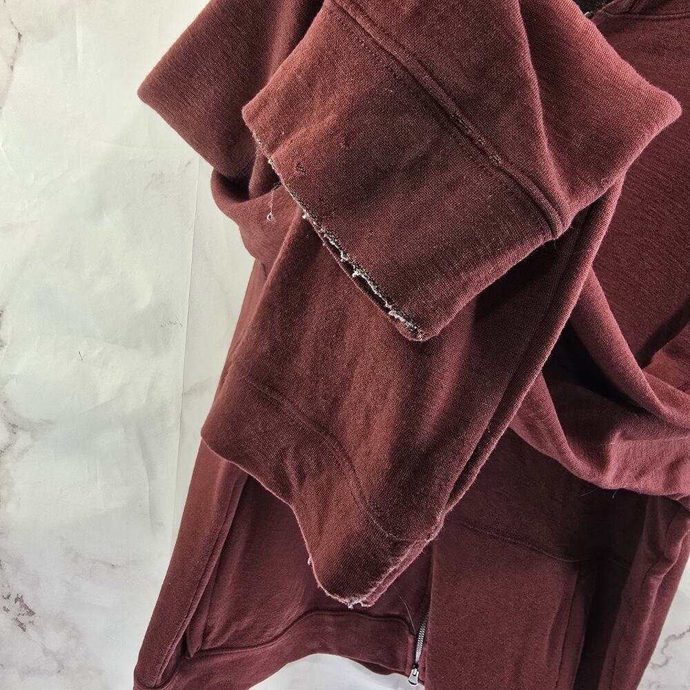 Ibex Hoodie Mens Large Red Zip Jacket Zip Merino Wool Maroon - Picture 10 of 14